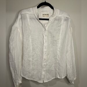 NWT We The Free Women's Casual Ivory Button Down Shirt
